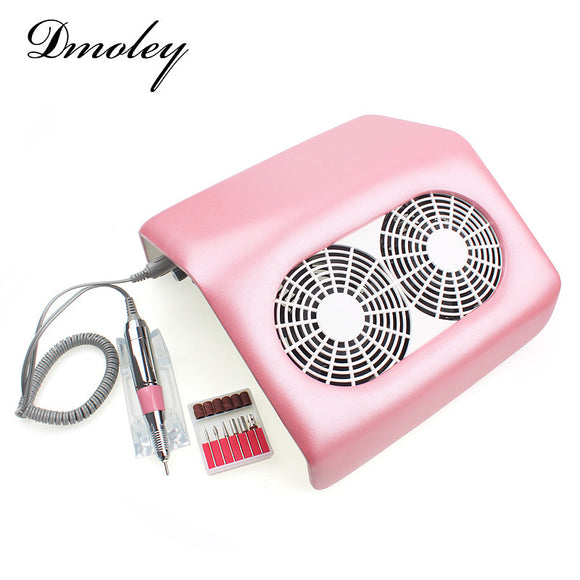 Nail Art Equipment 2in1 Electric Nail Drill Machine+Nail Art Salon Suction Dust Collector Manicure For Nail Gel Vacuum Cleaner